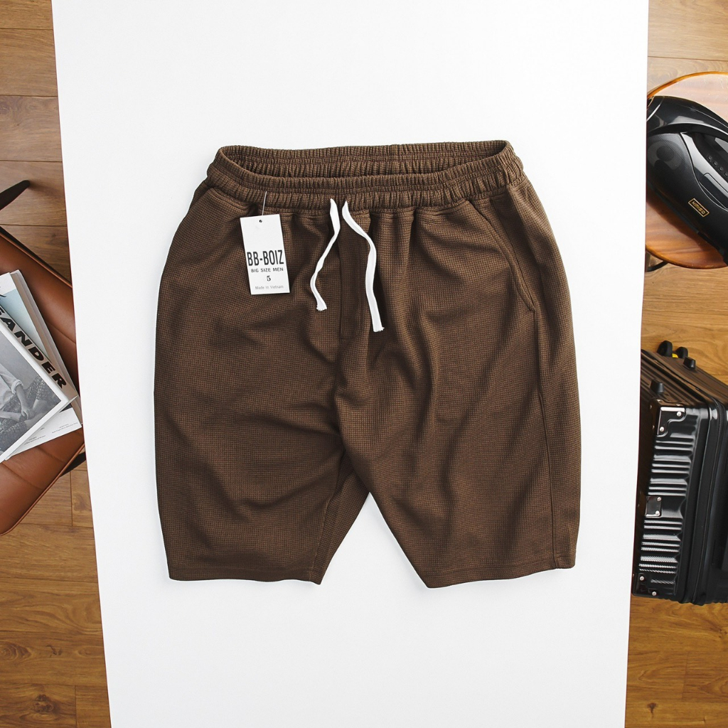 BIGSIZE - Quần short thun BB - Boiz chất tổ ong form bigsize 80kg - 130kg