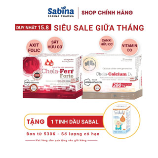 CẶP Sắt Chela-Ferr Forte Và Canxi Chela-Calcium D3 (Olimp Labs) Cho Bà Bầu 11,4g