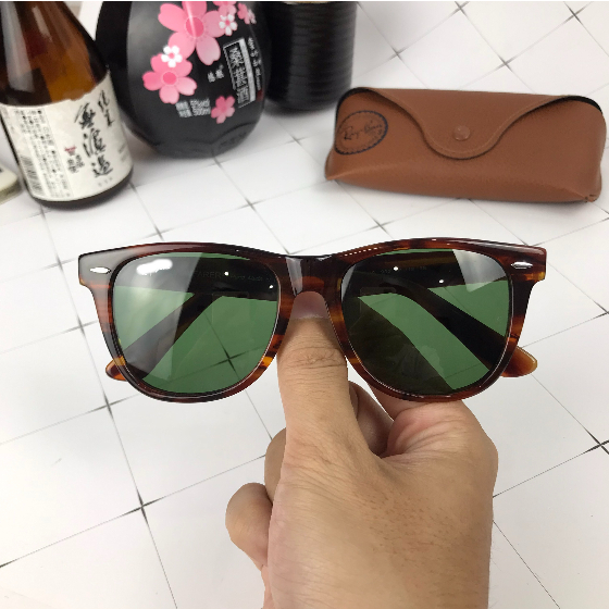 Kính Mát Rayban Wayfarer Tròng Thủy Tinh Chống UV Cổ Điển Cho Nam Nữ