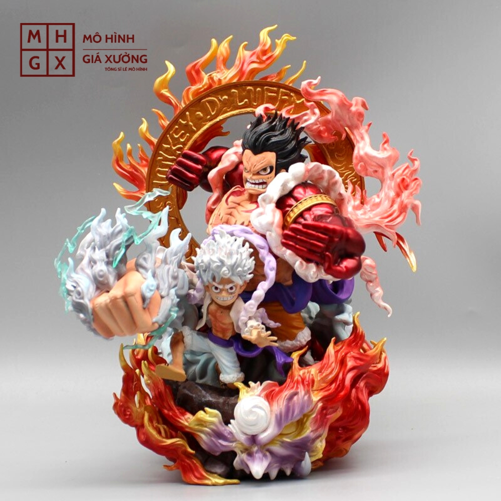 Mô Hình OnePiece Mô Hình Luffy Gear 5 kết hợp Gear 4 - Cao 23cm - nặng 1kg + 1 tay thay thế - One Piece - Full Box