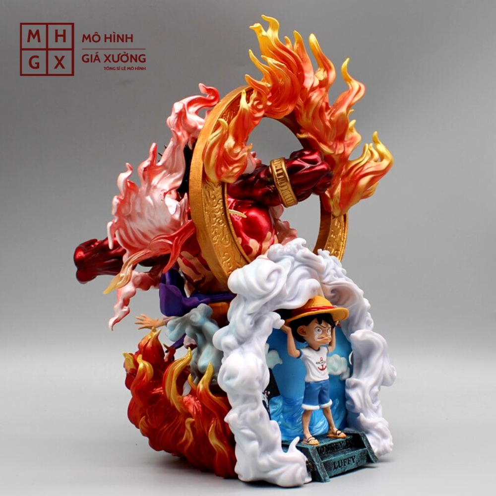 Mô Hình OnePiece Mô Hình Luffy Gear 5 kết hợp Gear 4 - Cao 23cm - nặng 1kg + 1 tay thay thế - One Piece - Full Box