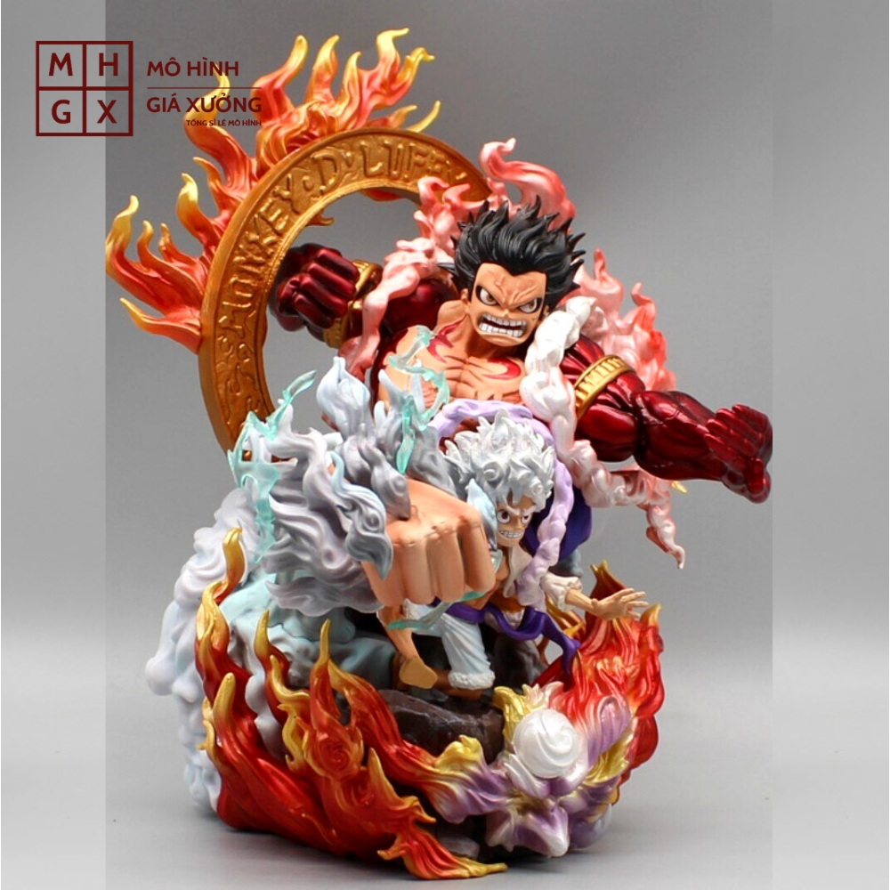 Mô Hình OnePiece Mô Hình Luffy Gear 5 kết hợp Gear 4 - Cao 23cm - nặng 1kg + 1 tay thay thế - One Piece - Full Box