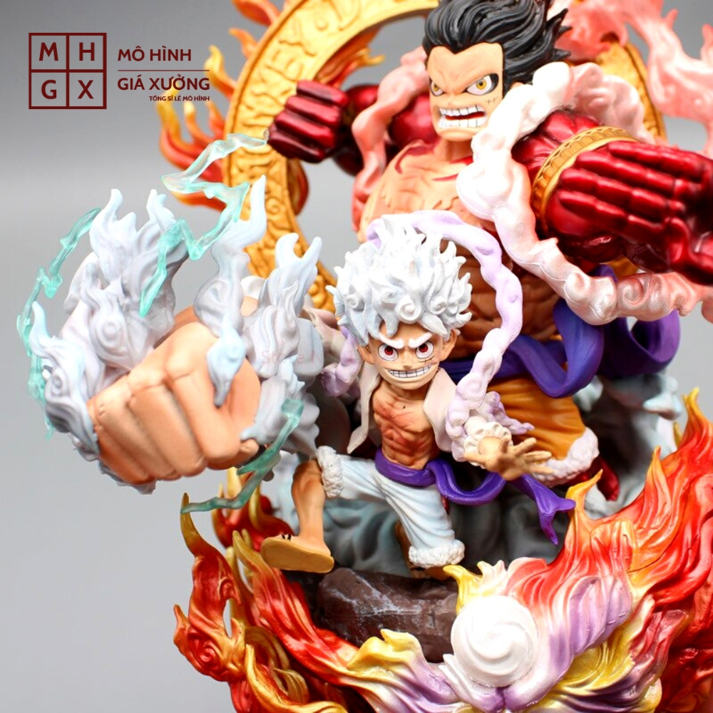Mô Hình OnePiece Mô Hình Luffy Gear 5 kết hợp Gear 4 - Cao 23cm - nặng 1kg + 1 tay thay thế - One Piece - Full Box