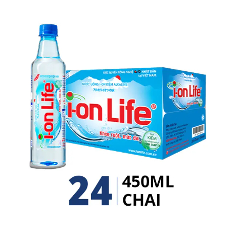 330ml/450ml/1,25L Thùng 24 Chai Nước Ion Kiềm Thương Hiệu Ion-Life