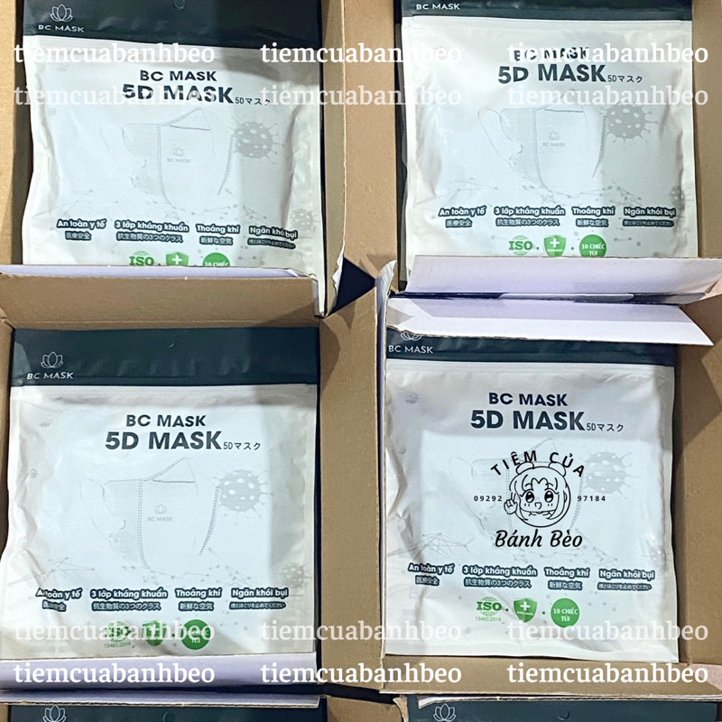 Khẩu trang 5D màu tím pastel Bảo Châu BC Mask 3 lớp kháng khuẩn ôm mặt | Tiệm Của Bánh Bèo