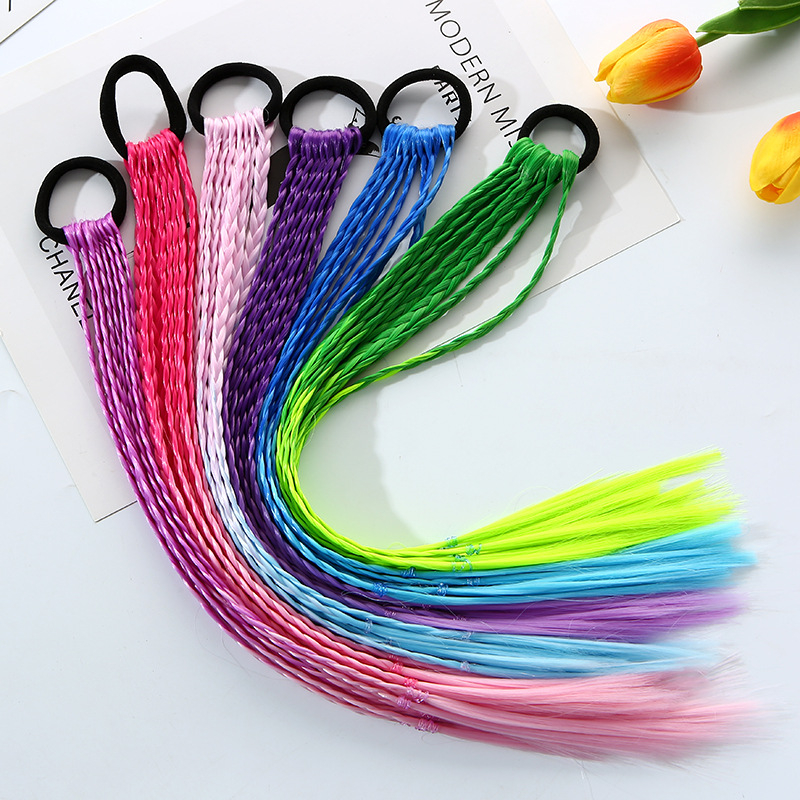 Tóc giả tết bím Bivota dây cột tóc cho bé gái siêu cá tính 8 sợi dày đẹp CM19