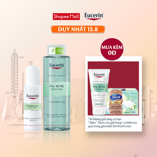  Bộ sản phẩm giảm mụn Eucerin Pro Acne: Poreless Serum 30ml & Gel Rửa Mặt 200ml