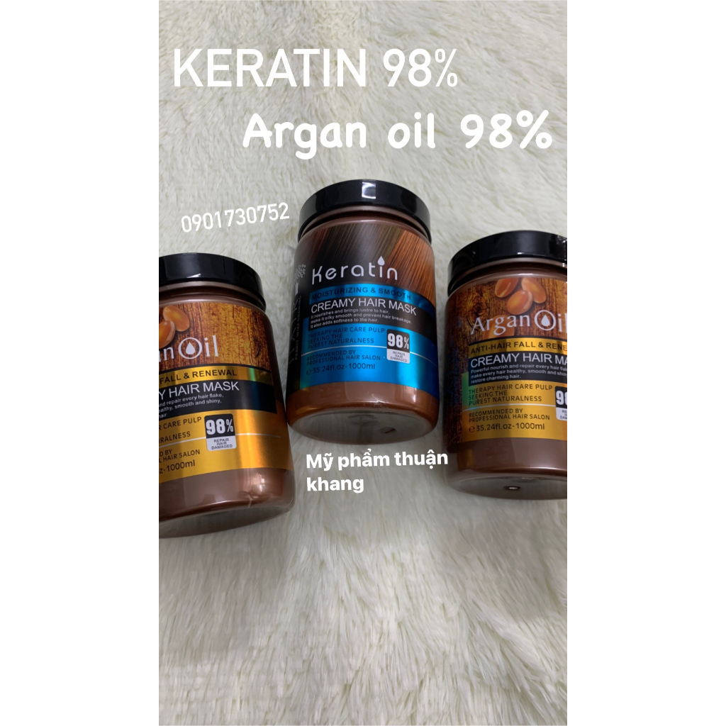 KEM HẤP Ủ TÓC ARGAN 98% 1000ML mùi  hương gừng