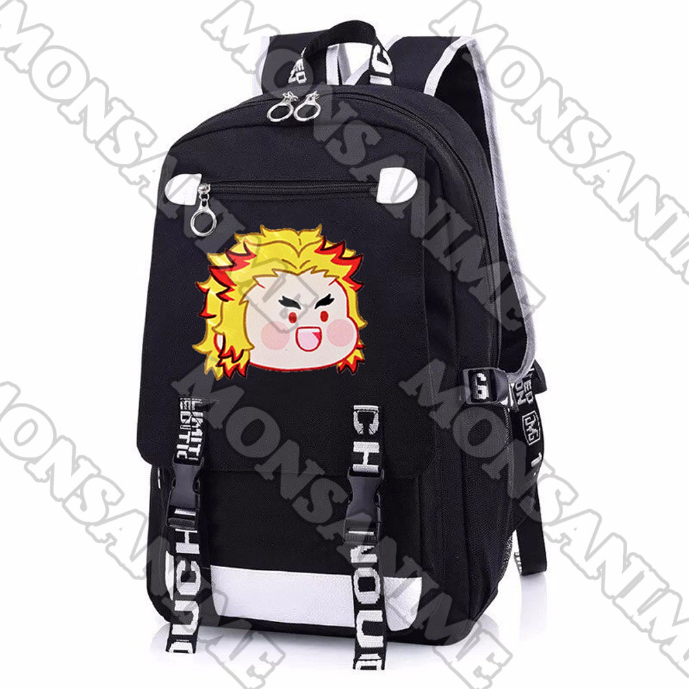 Balo nam nữ KIMETSU NO YAIBA Thanh gươm diệt quỷ ver FACE CHIBI in hình anime cặp sách đi học thời trang
