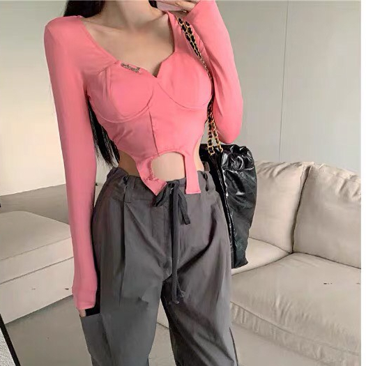 Áo thun croptop dài tay nữ, áo croptop nữ tay dài mềm mại cao cấp thời trang douyin- LOẠI 1