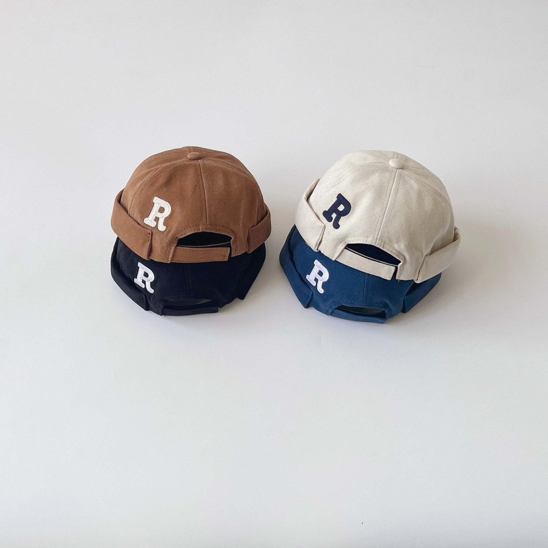 Mũ nón beanie kaki không vành cho bé