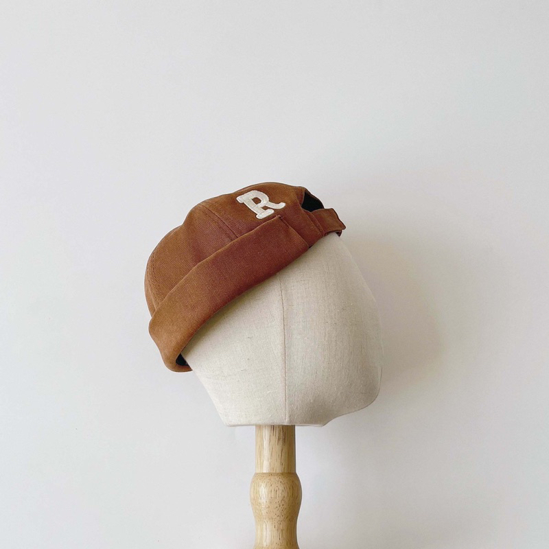 Mũ nón beanie kaki không vành cho bé