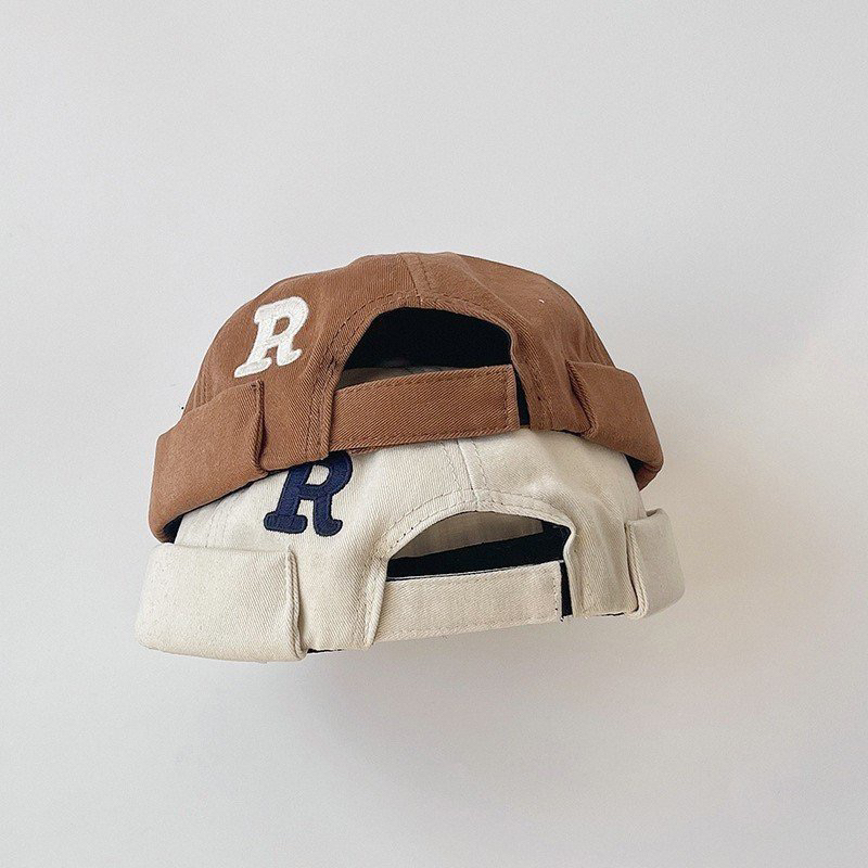 Mũ nón beanie kaki không vành cho bé