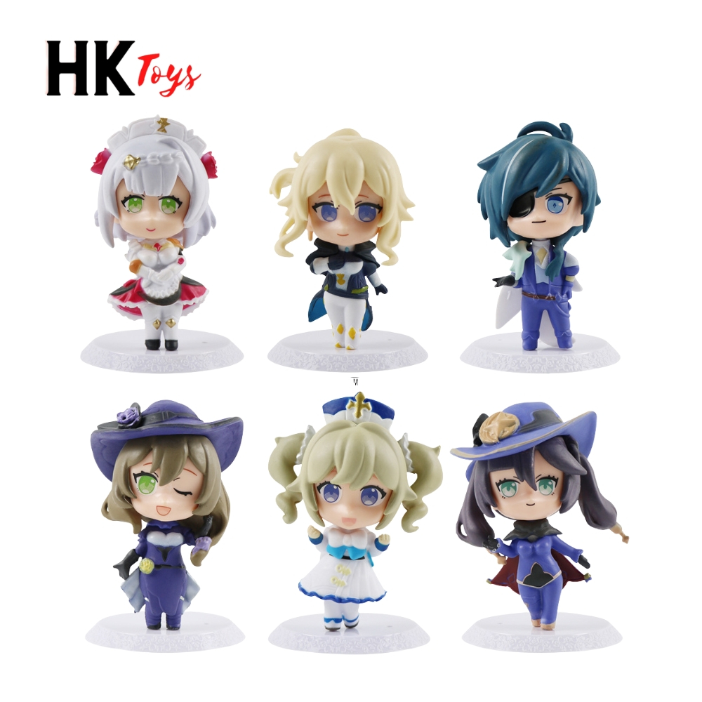 Mô Hình Genshin Bộ 6 nhân vật Jean , Lisa , Barbara , Noelle , Mona , Kaeya cao 10cm nặng 400 gr - F