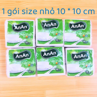 Gói 100 tờ khăn giấy ăn tiện lơi an an 10cm*20cm ( 1 gói giấy vuông size nhỏ )