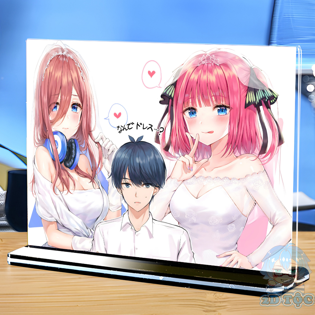 Khung ảnh Mica trong suốt Kích thước A4,A5 In hình Nakano Miku  Anime Manga Nhà Có 5 Nàng Dâu đế lùa màu đen