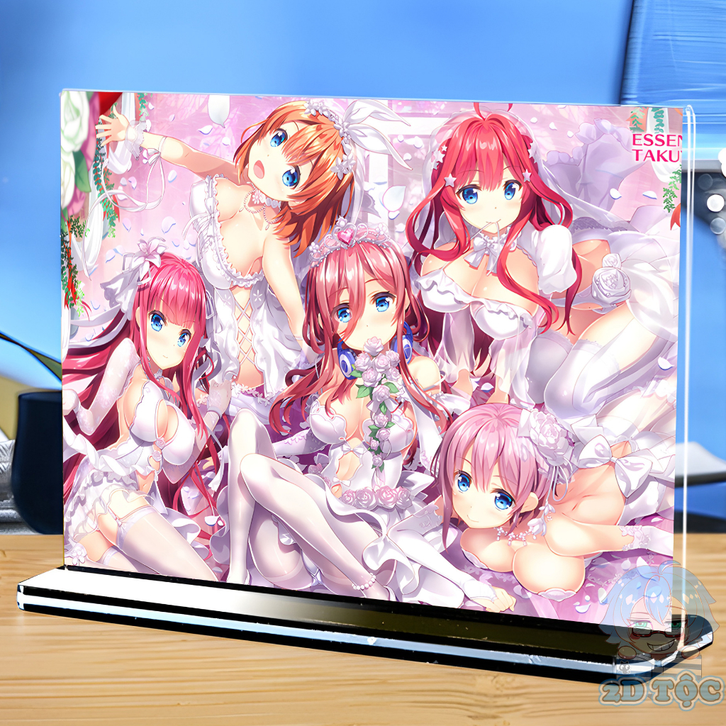 Khung ảnh Mica trong suốt Kích thước A4,A5 In hình Nakano Miku  Anime Manga Nhà Có 5 Nàng Dâu đế lùa màu đen