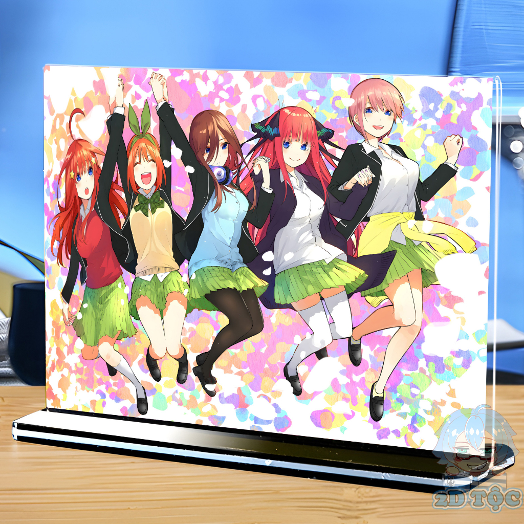 Khung ảnh Mica trong suốt Kích thước A4,A5 In hình Nakano Miku  Anime Manga Nhà Có 5 Nàng Dâu đế lùa màu đen