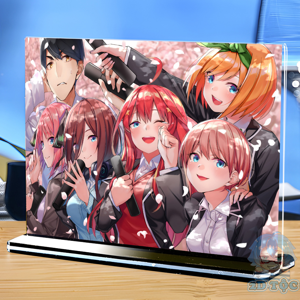 Khung ảnh Mica trong suốt Kích thước A4,A5 In hình Nakano Miku  Anime Manga Nhà Có 5 Nàng Dâu đế lùa màu đen