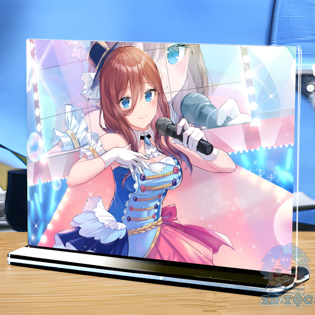 Khung ảnh Mica trong suốt Kích thước A4,A5 In hình Nakano Miku  Anime Manga Nhà Có 5 Nàng Dâu đế lùa màu đen