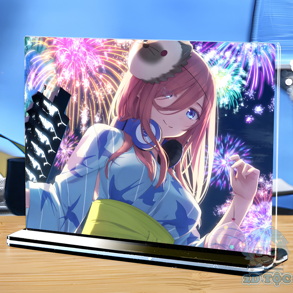 Khung ảnh Mica trong suốt Kích thước A4,A5 In hình Nakano Miku  Anime Manga Nhà Có 5 Nàng Dâu đế lùa màu đen