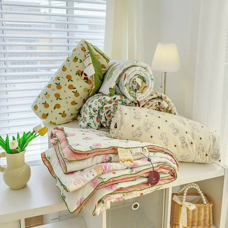 Chăn đũi cotton Hàn Quốc nhập khẩu loại 1- xơ đậu nành mềm mịn thoáng mát kích thước 2mx2m3