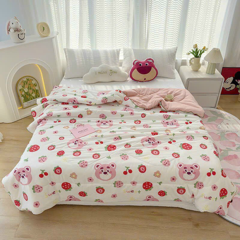 Chăn đũi cotton Hàn Quốc nhập khẩu loại 1- xơ đậu nành mềm mịn thoáng mát kích thước 2mx2m3