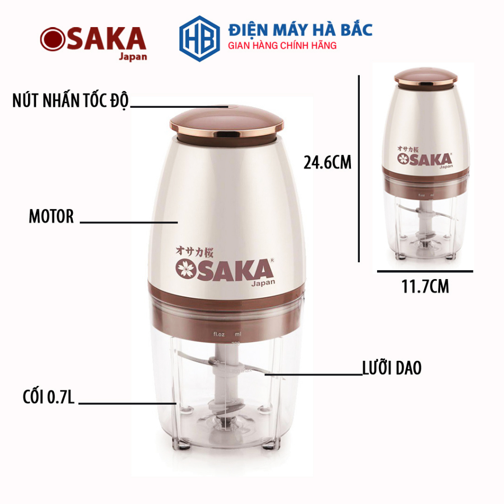Máy xay thịt đa năng Osaka nắp đồng Xay thịt,xay đá,say sinh tố công suất 360W