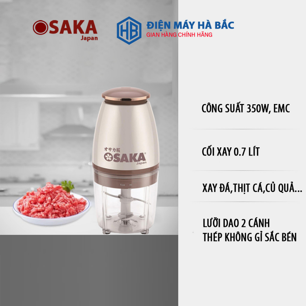 Máy xay thịt đa năng Osaka nắp đồng Xay thịt,xay đá,say sinh tố công suất 360W