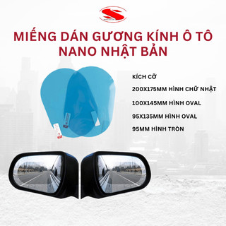 Miếng dán chống nước gương kính Nano Nhật Bản, chống mờ cho gương chiếu hậu và kính chắn gió xe hơi GXE30