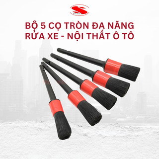 Bộ 5 cọ tròn rửa xe hơi, chổi vệ sinh nội thất ô tô đa năng GRX18