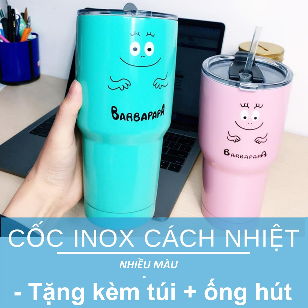 Ly Giữ Nhiệt STARBUCK Thái Lan 900ml Có Nắp Chống Tràn Kèm Túi Xách, 2 Ống Hút Và Cọ Rửa. Ly giữ nhiệt inox