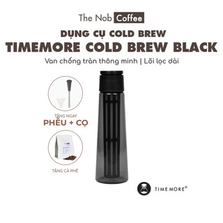 [Mới] Chai Cold Brew Timemore Black tích hợp van chống tràn | Tặng kèm phễu đong nhựa và cọ rửa