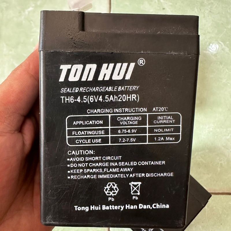 Ắc Quy Khô 6V-4.5Ah Thay Thế Cho Quạt,Xe-oto Điện-Loa
