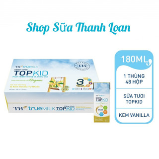 Thùng 48 hộp sữa tươi th true milk topkid organic 180ml.