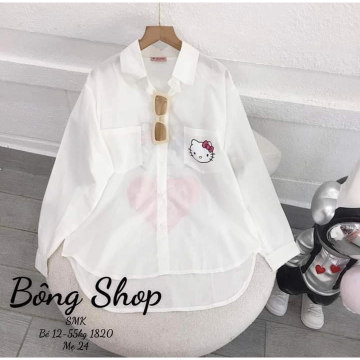 SƠ MI HELLO KITTY DÀNH CHO MẸ VÀ BÉ TỪ 12-55KG