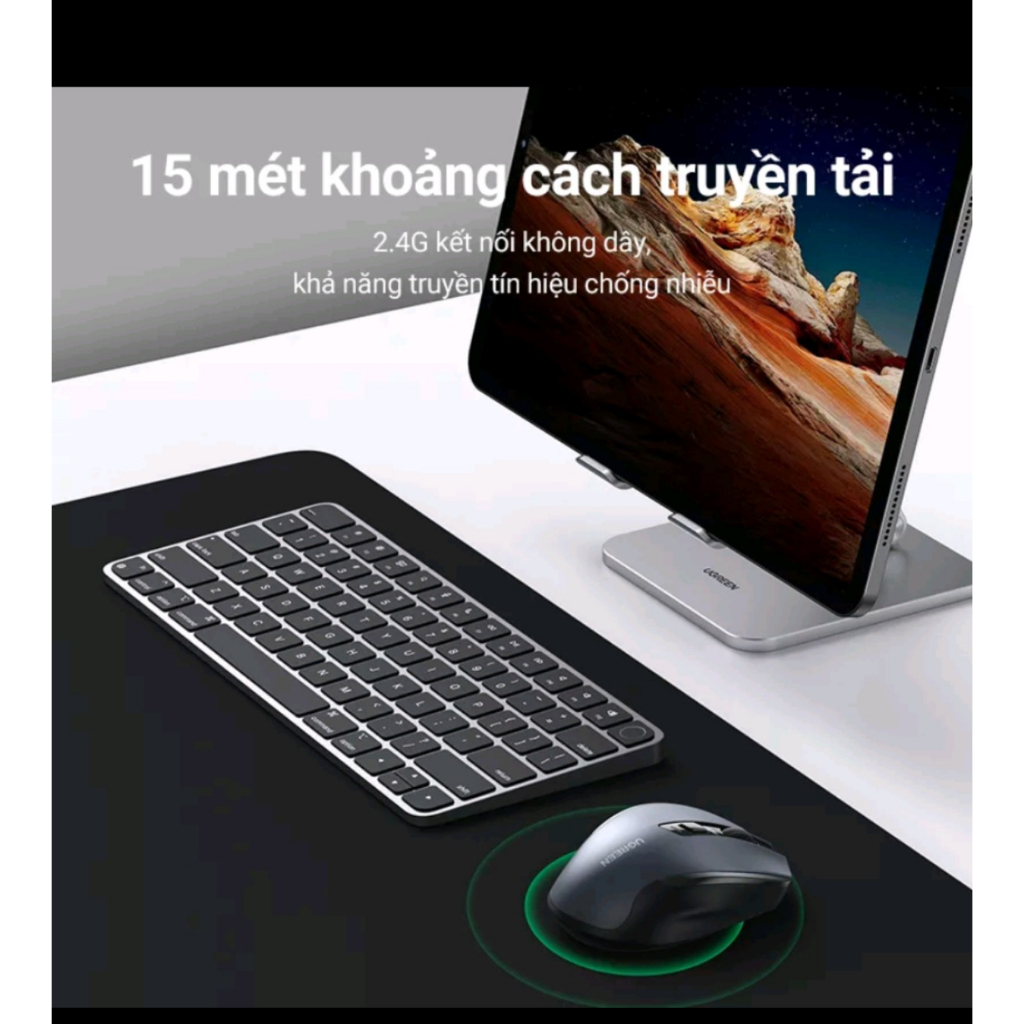 Chuột không dây 6 nút,Silent, Max 4000dpi cho PC -Laptop- Các Thiết bị có Bluetooth UGreen 15508 15063 -Hàng chính hãng