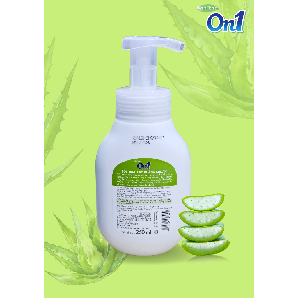 Bọt rửa tay On1 tinh chất nha đam dịu nhẹ, dưỡng ẩm không hại da tay Z0701 250ml