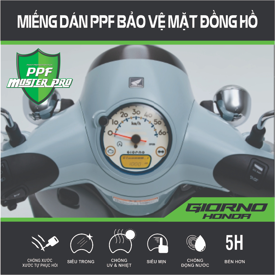 Miếng Dán PPF Bảo Vệ Mặt Đồng Hồ Xe HONDA GIORNO | Chất Liệu Film PPF...