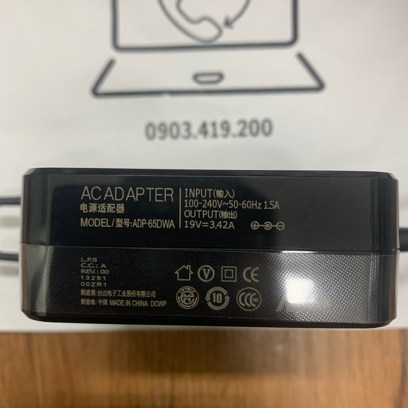 SẠC LAPTOP ASUS 19V-3.42A  Zin . Zenbook P453 P553 Q504 X540 X541 Q504 R541 D540 TP501 S510