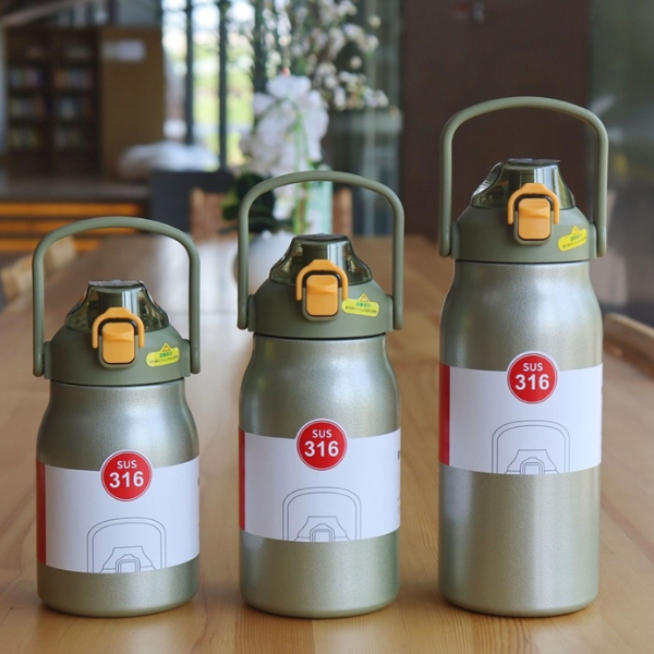 Bình giữ nhiệt thể thao 1000ml có ống hút tiện lợi