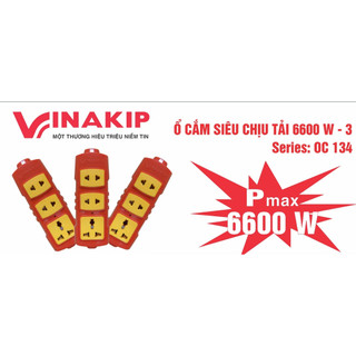 Ổ cắm chịu tải 6600w vinakip 3 ngả liền dây 3 mét 5 mét 10 mét