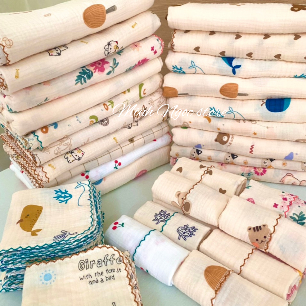 Khăn tắm xô Muslin organic cao cấp, khăn tắm đa năng cho bé