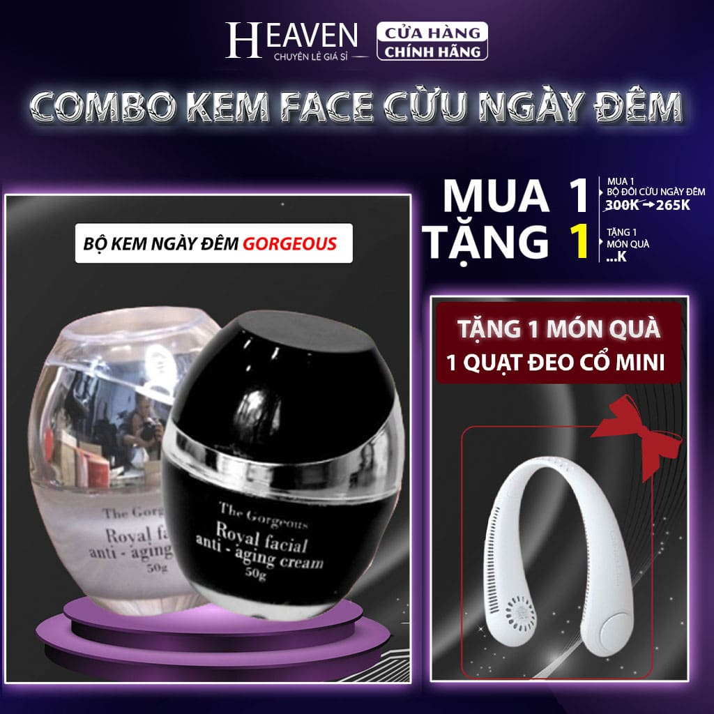 Combo kem cừu ngày đêm Múi Xù GORGEOUS dưỡng ẩm da mặt tặng quà cao cấp, kem dưỡng trắng da mặt nâng tone mờ nám 50gr