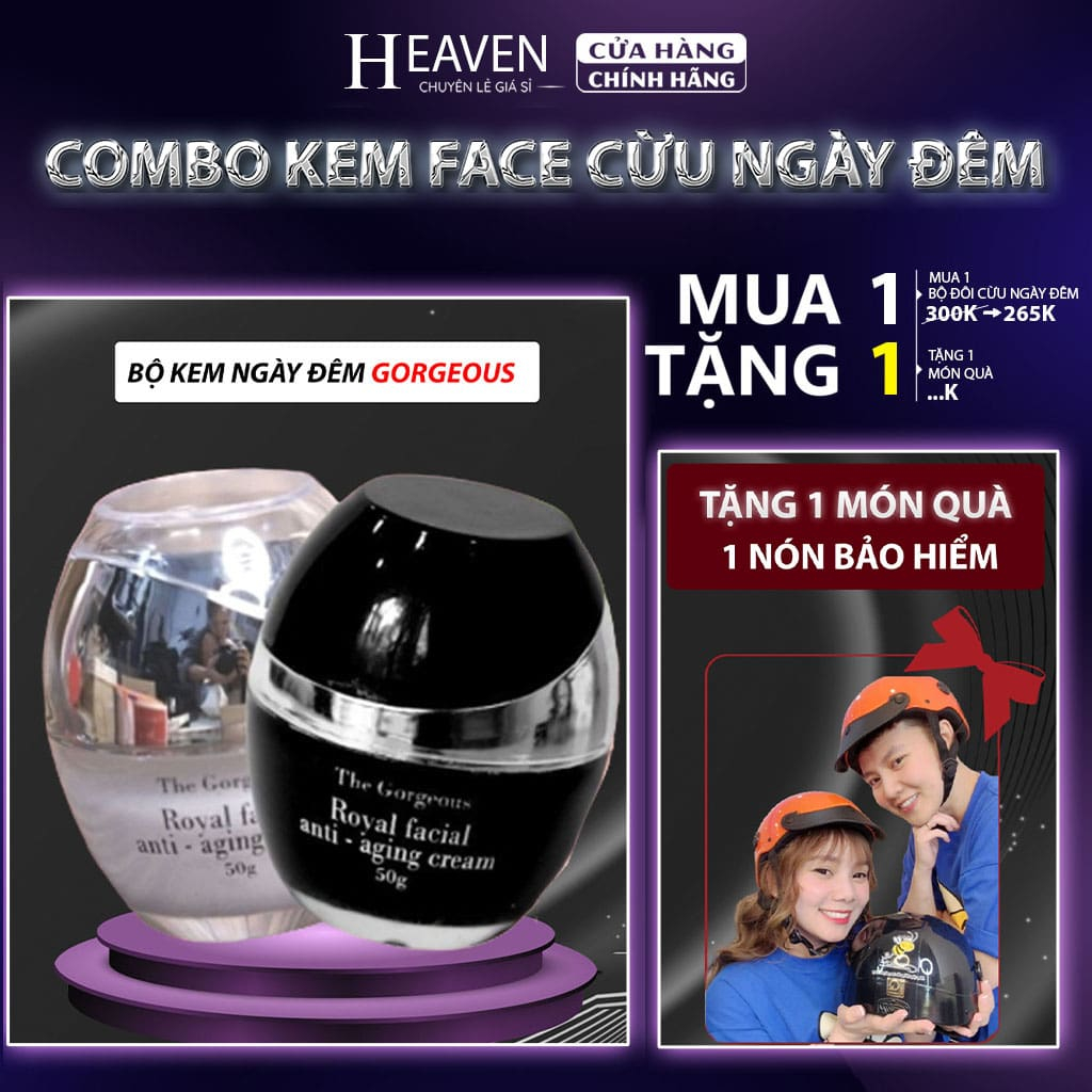 Combo kem cừu ngày đêm Múi Xù GORGEOUS dưỡng ẩm da mặt tặng quà cao cấp, kem dưỡng trắng da mặt nâng tone mờ nám 50gr