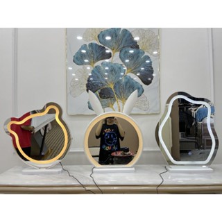 Gương Led để bàn trang điểm decor Hình Gấu Hình Thỏ Hạt Đậu Gương tròn xoay 360 độ Nhập khẩu nguyên chiếc 3 đèn led. 