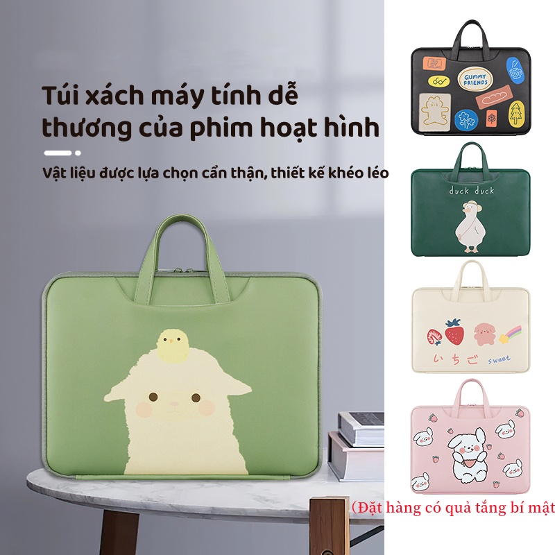 Túi chống sốc Macbook|Túi chống sốc laptop 15 6 inch| Túi xách đựng Laptop có dây có quai cầm,da PU chống nước