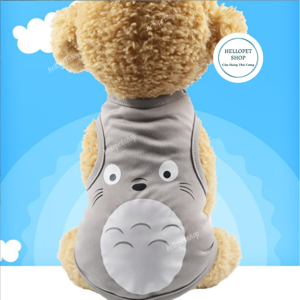 Áo cho chó mèo HELLOPET kiểu dáng ba lỗ, họa tiết hoạt hình giá rẻ mùa hè chất liệu cao cấp thoáng mát cho thú cưng H02