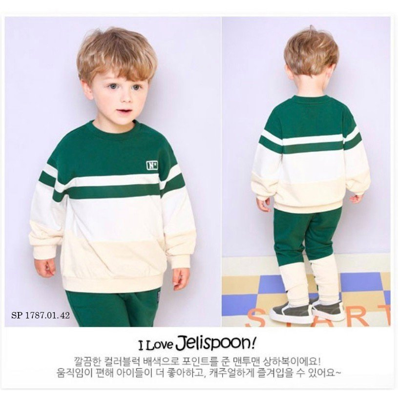 Bộ nỉ da cá thể thao cho bé BJE024