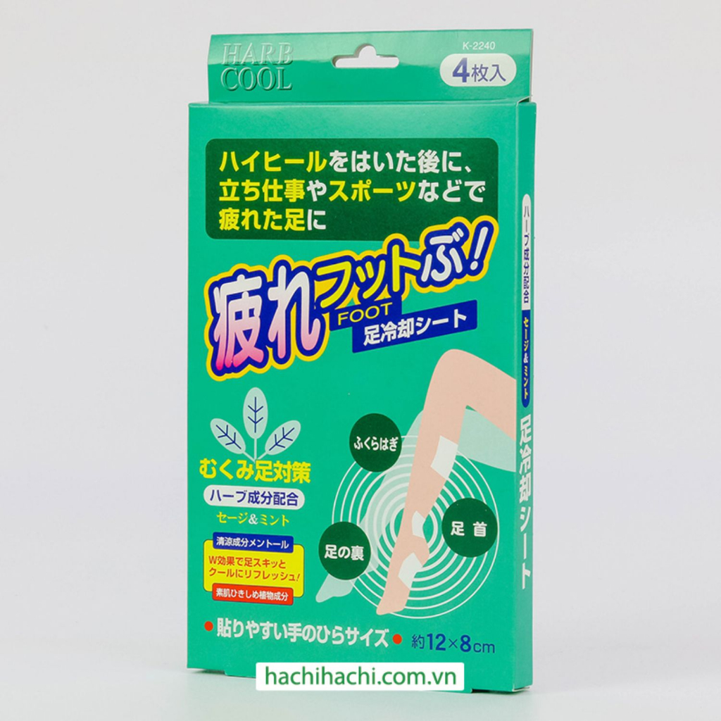 Miếng dán làm mát giảm nhức mỏi chân Kiyou Jochugiku bạc hà  - Hachi Hachi Japan Shop